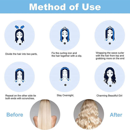 Conjunto de quatro peças para ondulação de cachos com espuma de esponja, modelador de cachos