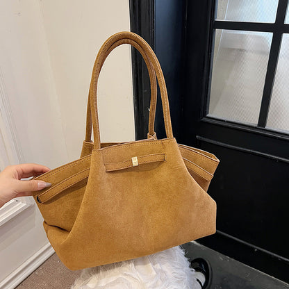 Bolsa de camurça para outono e inverno, design sofisticado e exclusivo, estilo retrô, de grande capacidade