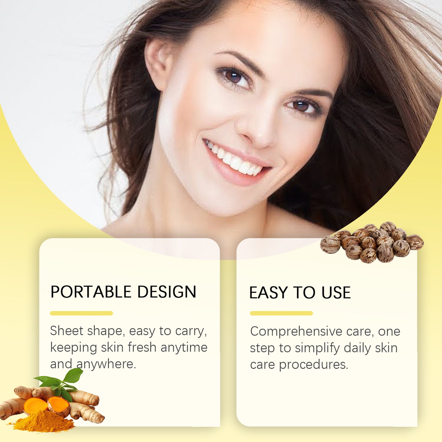 Discos de limpeza facial Jaysuing com ácido kójico e cúrcuma, balanceados em água e óleo, limpam suavemente a camada de queratina da pele, purificando e acalmando delicadamente a pele