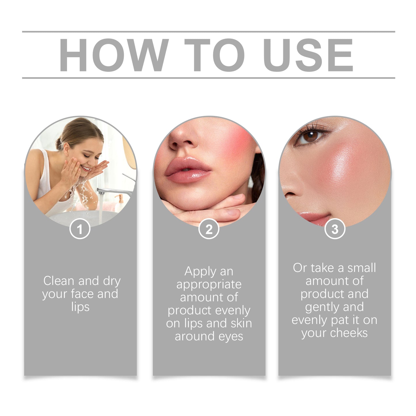 Bastão de maquiagem com colágeno hidratante, blush natural multicolorido