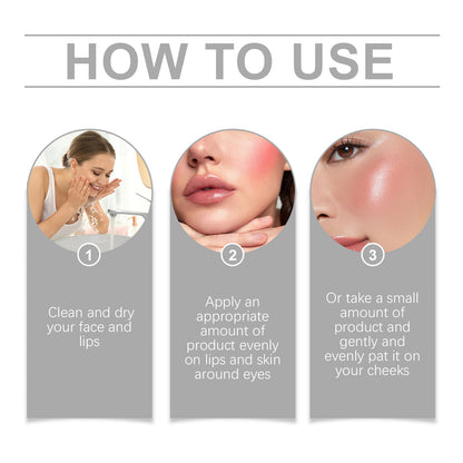 Bastão de maquiagem com colágeno hidratante, blush natural multicolorido