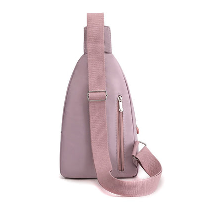 Bolsa transversal moderna e elegante, com várias camadas, em tecido de nylon leve e simples