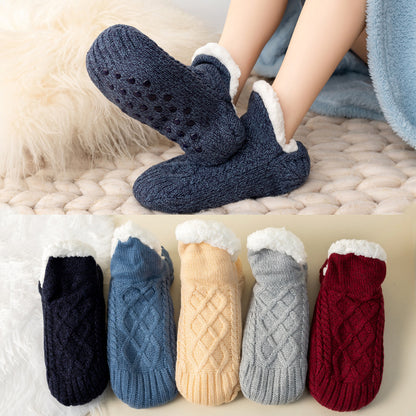 Meias de inverno de lã para usar em casa, isolantes, unissex para adultos, estilo pantufa