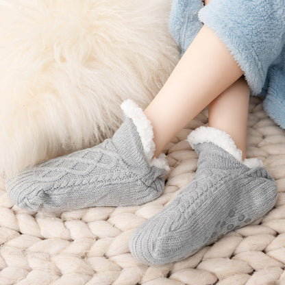 Meias de inverno de lã para usar em casa, isolantes, unissex para adultos, estilo pantufa