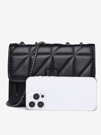 Bolsa com corrente de cristais, transversal de ombro, moderna e versátil, com grande capacidade