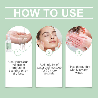 Óleo de limpeza facial para maquiagem, cuidado suave para a pele, limpa os poros, refrescante