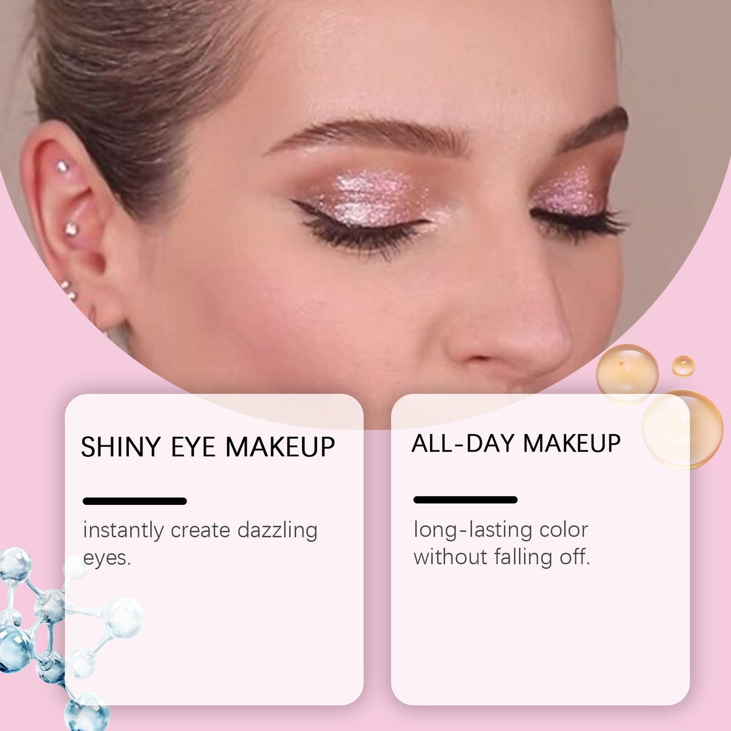 Sombra líquida Zephoco Color Pearl, linha de sombras para olhos com cores naturais e de longa duração, perfeita para maquiagem de festa