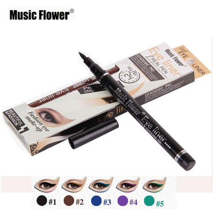 Delineador em gel preto à prova d'Água Music Flower - Maquiagem de olhos esfumados