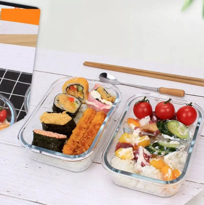 Heat Resistant Glass Lunch box 400 ml Rectangular Sealant Sealant Pot Fit