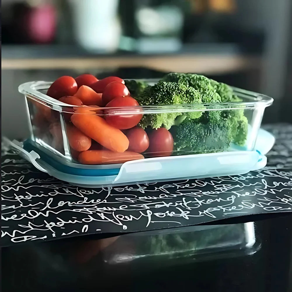 Heat Resistant Glass Lunch box 400 ml Rectangular Sealant Sealant Pot Fit