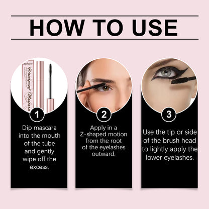 Máscara para cílios Zephoco Brown Curl, hidratação diária, beleza natural, fixação da máscara