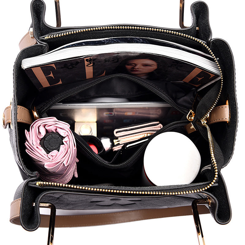 Bolsa estilo sacola com relevo, grande capacidade, ideal para gestantes