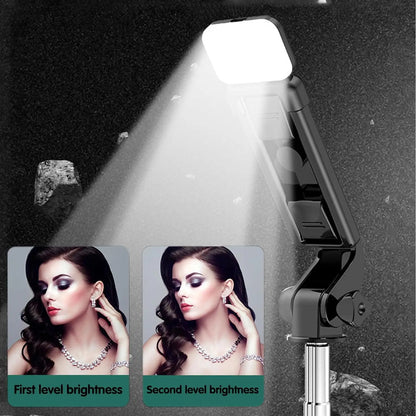 Bastão de selfie com luz de preenchimento, tripé extensível com controle remoto sem fio e suporte para celular