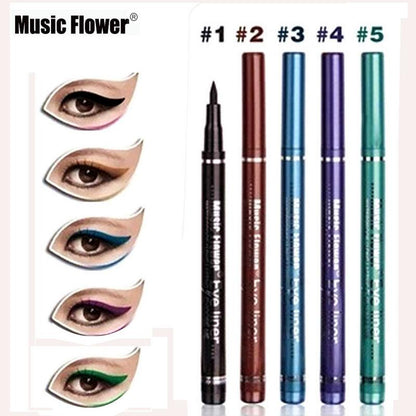 Delineador em gel preto à prova d'Água Music Flower - Maquiagem de olhos esfumados