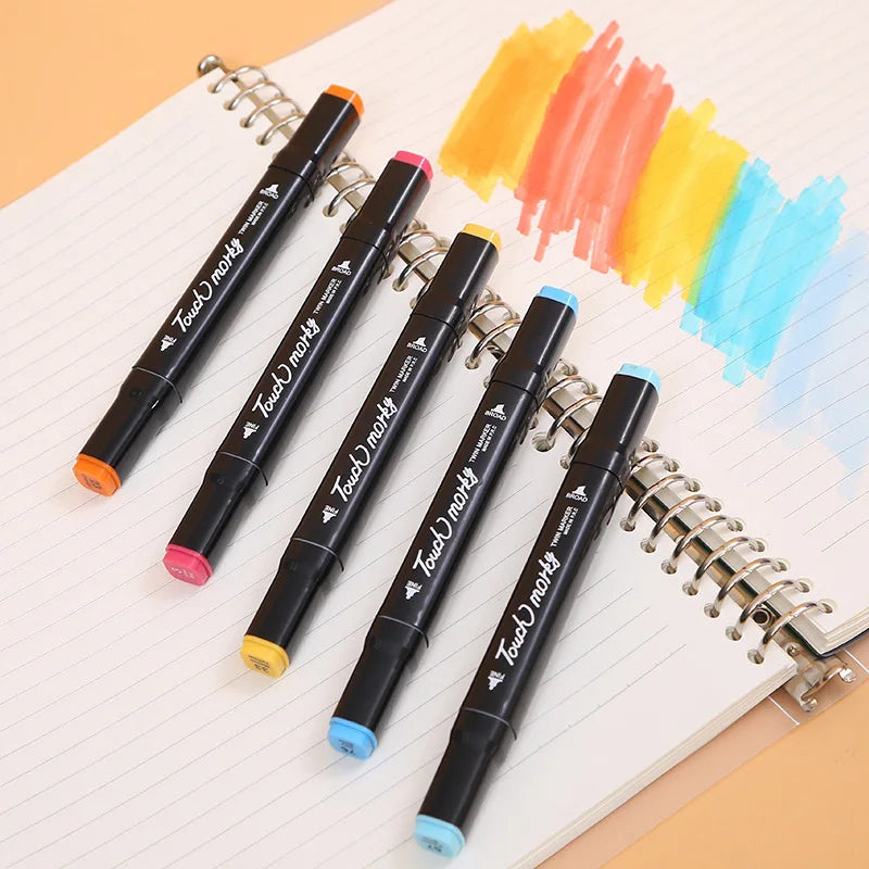 Conjunto de 24 a 168 Canetas Marcadoras Artísticas com Ponta Oleosa para Desenho, Esboço e Grafite - Materiais de Arte Escolares