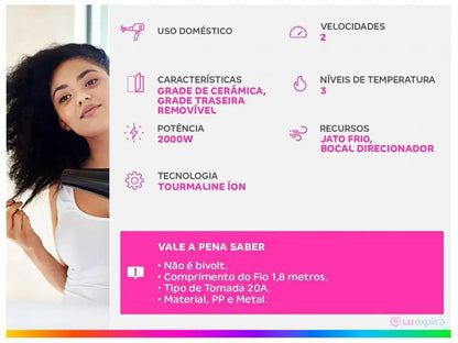 Secador de cabelo Mondial Tourmaline - 220V