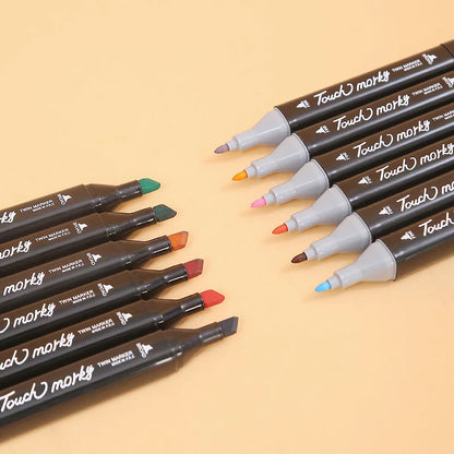 Conjunto de 24 a 168 Canetas Marcadoras Artísticas com Ponta Oleosa para Desenho, Esboço e Grafite - Materiais de Arte Escolares